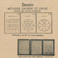 Dessin méthode Cayasse et Larue. Dessin des écoles primaires. Réduction au 20e de trois tableaux