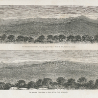 Les montagnes Tumuc-Humac, vue prise du Piton Vidal. D'après une aquarelle