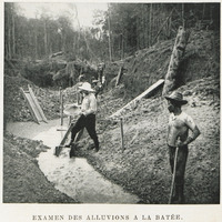 Examen des alluvions à la batée