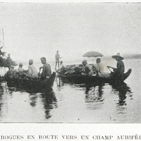 Pirogues en route vers un champ aurifère